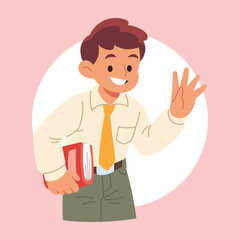 Flat Vector Teacher Illustration