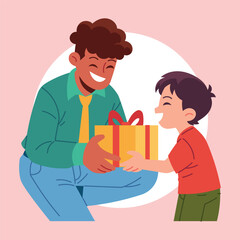 Flat Vector Teacher And Student Illustration