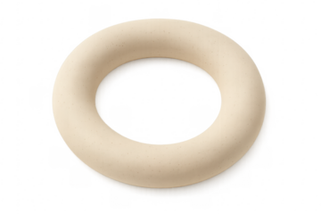 Beige torus floating on transparent background: perfect 3d render for modern designs