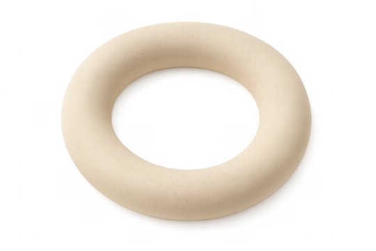 Beige torus floating on transparent background: perfect 3d render for modern designs