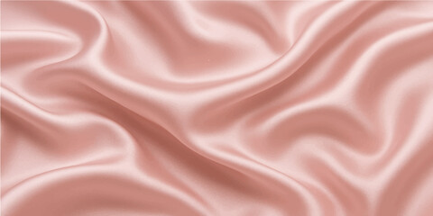 Obraz premium Smooth pink satin fabric waves gently, a luxurious and romantic backdrop for fashion and decoration