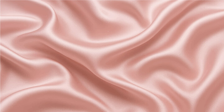 Smooth pink satin fabric waves gently, a luxurious and romantic backdrop for fashion and decoration