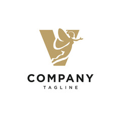 Letter V Fairy Logo Icon Vector