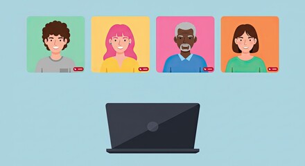 Diverse team connecting globally through virtual meetings, fostering collaboration and modern communication for business success and remote teamwork.