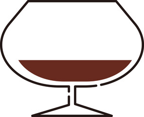 グラスに入ったブランデーのベクターイラスト素材