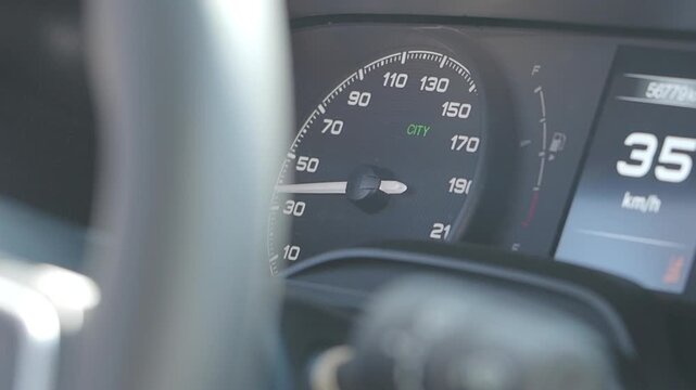 Measuring speed in a car during a city drive