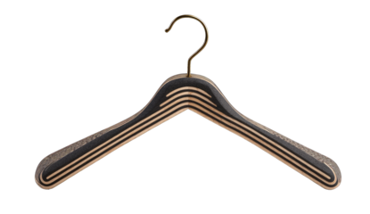 Dark wood hanger with gold hook