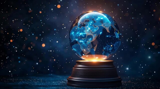A crystal ball showing visions of the future