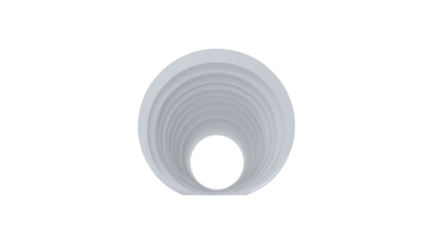 Hollow, light gray, concentric circles, tunnel, shape