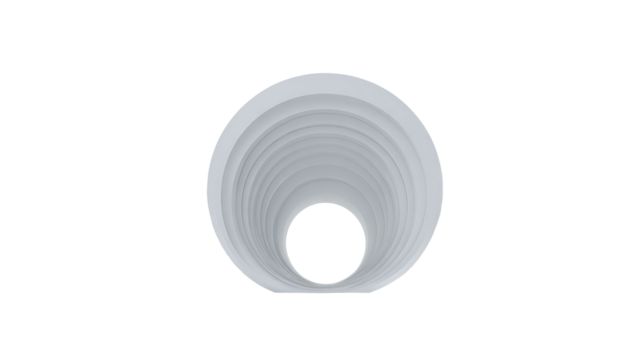 Hollow, light gray, concentric circles, tunnel, shape