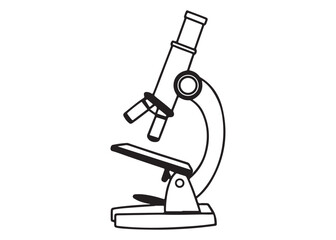 Microscope Silhouette Symbol for Science Laboratory and Research.