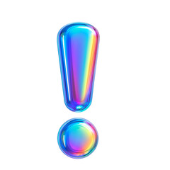 Glossy Iridescent Symbol with Rainbow Gradient &ndash; Futuristic Alert Design