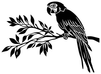 Fototapeta premium Parrot bird silhouette drawing