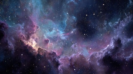 Fototapeta premium Cosmic Symphony: An awe-inspiring panorama of nebulae painted across the celestial canvas, a vibrant exploration of the universe's boundless beauty.
