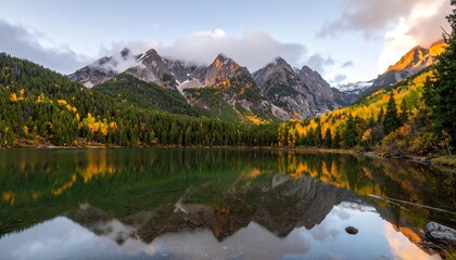 Fototapeta premium Lake, Mountains, Forest View