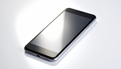 Modern Phone with an Aesthetic White Screen on a White Background