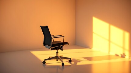 wheel chair like office chair with white table