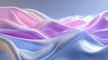 Pastel-colored silk fabric forming gentle waves