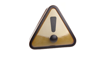 Warning Sign with Exclamation Point Icon on Transparent Background on white background