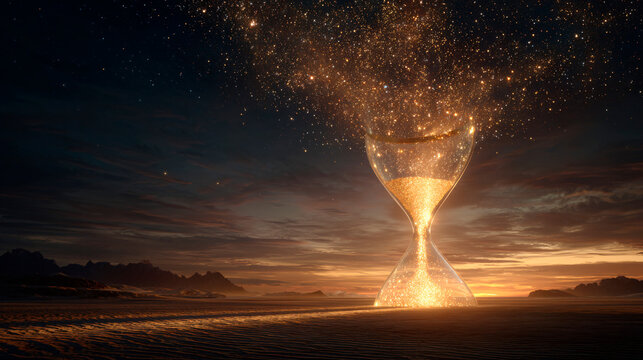 Hourglass of Stars at Night - Powered by Adobe
