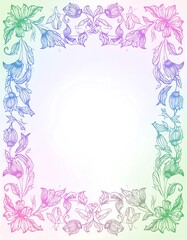 Pastel floral frame