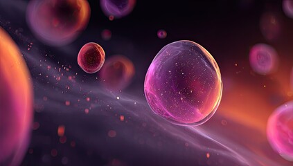 Abstract Cells Moving Through Space