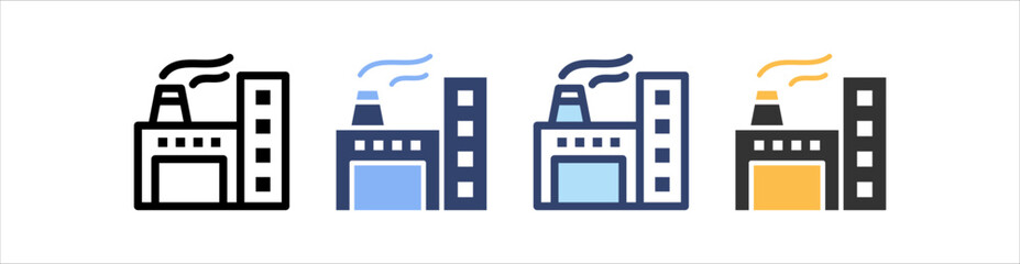 Factory Icon Set Multiple Style Collection