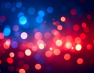 Abstract bokeh lights in red and blue