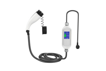 Portable Ev Charger Electric Vehicle Car Charger Type 2. 3d illustration