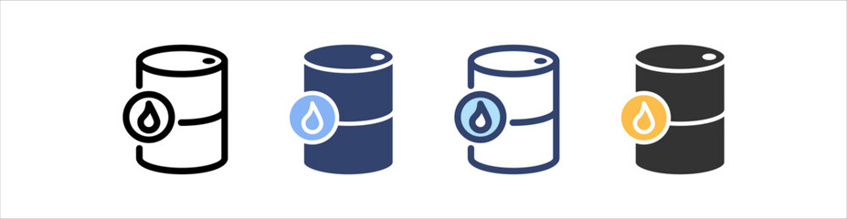 Oil Barrel Icon Set Multiple Style Collection