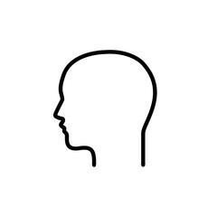 Human Profile Silhouette Icon Isolated