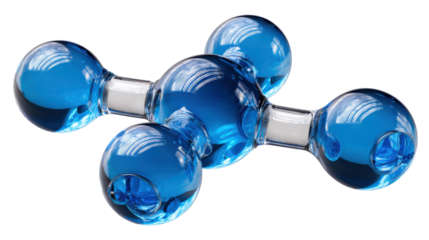 Molecular Marvel: A captivating studio shot captures a stunning molecule model, showcasing the intricate structure of atoms and bonds in vivid detail.