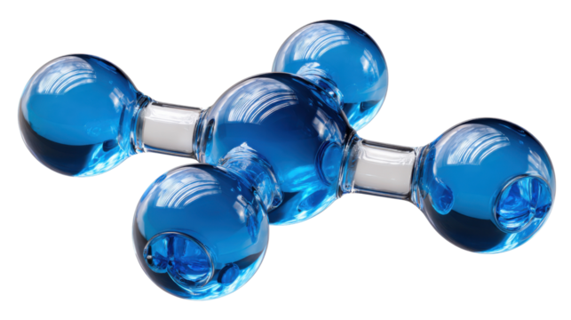 Molecular Marvel: A captivating studio shot captures a stunning molecule model, showcasing the intricate structure of atoms and bonds in vivid detail.