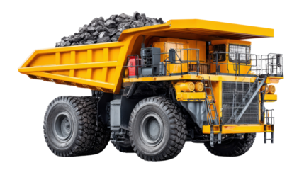 Heavy Mining Truck: An imposing mining truck, its massive structure and powerful engine are perfectly suited for its role in the earth's most ambitious excavating operations.