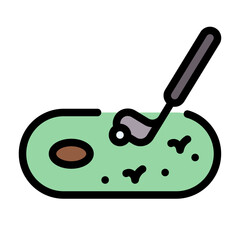 approach shot icon with flat line style