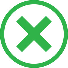 Obraz premium Vector vector art of green cross mark symbol in circle transparent background