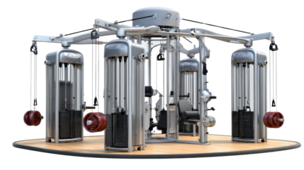 Gym Equipment: An artistic shot of a modern gym apparatus, demonstrating cutting-edge design and functionality, promising efficient workouts and holistic fitness