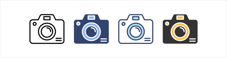 Camera Icon Set Multiple Style Collection