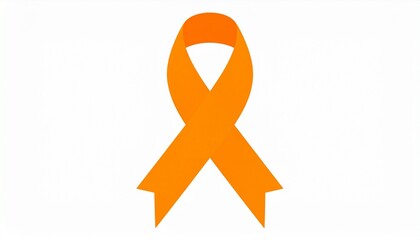 Vibrant orange awareness ribbon loop as a symbol of solidarity, hope, and support for a cause. Isolated vector graphic.