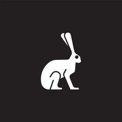 Obraz premium Minimalist White Rabbit Logo Design.eps