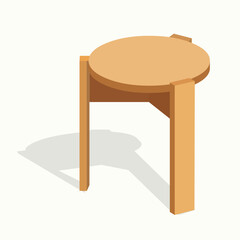 Stylish minimalist stool in warm wood tones adds modern touch to any interior space design project
