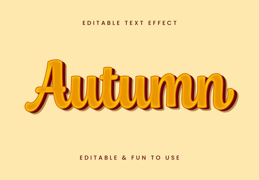 Yellow And Orange Autumn Font Bold Script Retro Text Effect