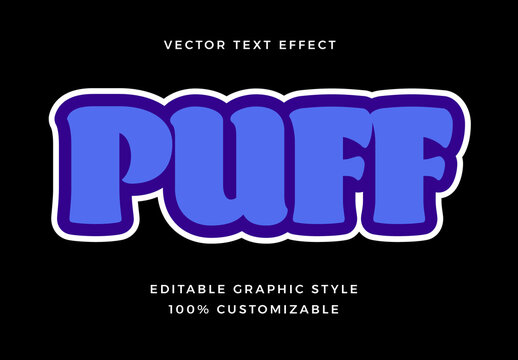 Blue Flat Bubble Font Cartoon Rounded Text Effect