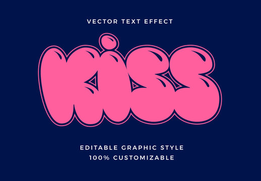 Pink Flat Bubble Font Inflated Rounded Text Effect