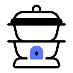 This Steamed icon is suitable for Food, Cooking, Culinary, etc.