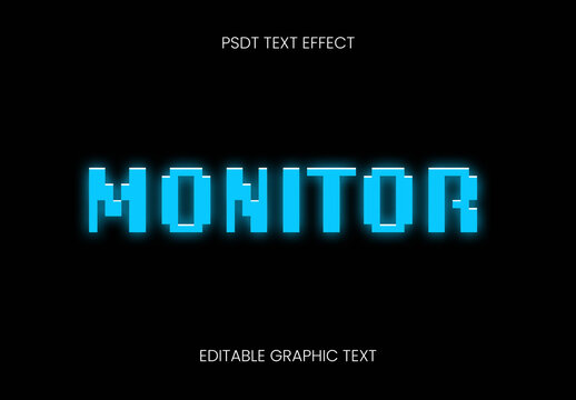 Blue Font Display Board Text Pixel Effect