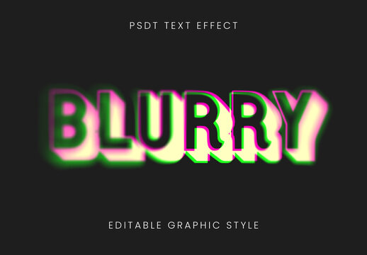 Green And Pink Blurry Font Glitch Distorted Text Effect