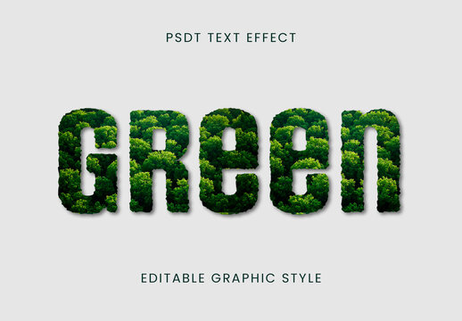 Green Ecology Font Forest Bushes Text Effect