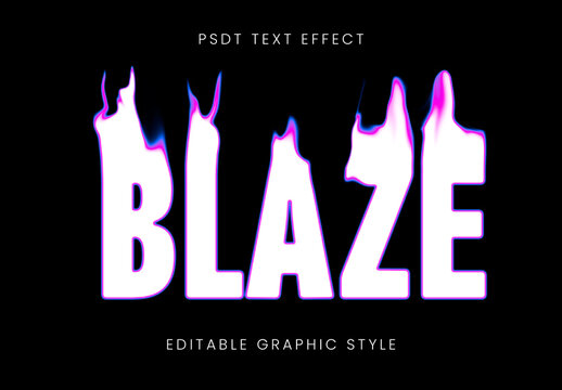 Pink And Blue Liquid Font Combustion Flame Text Effect