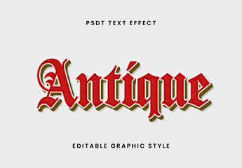 Red And White Baroque Font Antique Gothic Vintage Text Effect